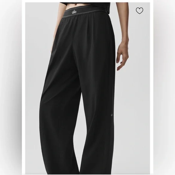ALO Yoga Black Wide-Leg Lounge Pants - Picture 2 of 11